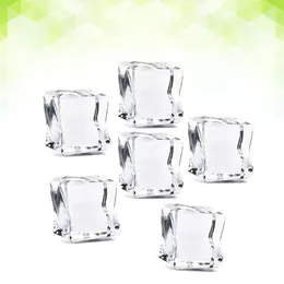 Vases 20mm Cube Square Shape Glass Luster Ice Cubes Fake Artificial Acrylic Crystal Clear Pography Props Kitchen