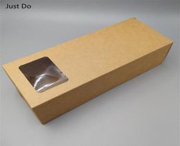 12 8 30cm Large Kraft Boxes With Clear Window Paper Gift Box with PVC Window For Packing Paper Display Boxes236d7903341