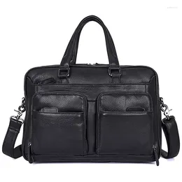 Briefcases Men's Bag Genuine Leather Messenger Men 15 Inches Laptop Briefcase For Computer Bags