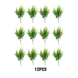 Decorative Flowers 12X Faux Plant Fake Boxwood Wedding Decor Compact Size DIY Prop Balcony