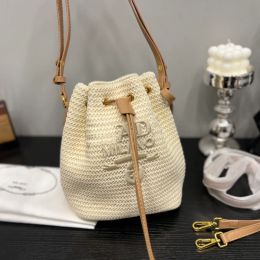 Designer Bag Luxury Shoulder Woven Bucket Womens Large Capacity Handbag Brand Letter Plush Shopping