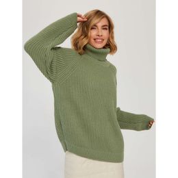 Suéter Suéteres de Cachemira Otoño/Invierno Jersey de Cuello Alto Color Sólido Punto Suelto 736