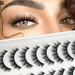 10 Pairs False Eyelashes, Natural Fluffy All Matched Lashes Makeup , Faux Mink Eyelashes