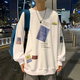 Men's Sweaters Autumn Spring 2023 Hoodies Sweatshirt Men's White Loose Hip Hop Punk Pullover Streetwear Casual Fashion Clothes OVERSize 5XLL231113