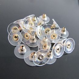 1000pcs/Bag Gold Silver Plated Earring Backs with Pad Bullet Stoppers Earnuts Ear Plugs Metal Alloy Findings Jewellery Accessories Components Wholesale Price