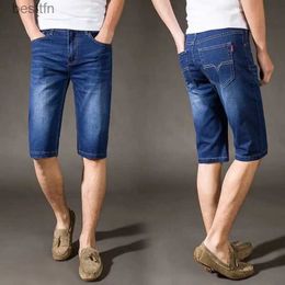 Men's Jeans Summer Thin Denim Knee Pants Show Thin Elastic Men High Quality Straight Tube Loose Business Travel Luxury Design Quarter ShortsL231208
