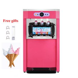 Three Colours Soft Ice Cream Maker For Dessert Shop Stainless Steel Ice Cream Making Machine Commercial Sweet Cone Vending Machine