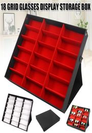 18 Grids Eyeglass Sunglasses Glasses Storage Display Box Holder Case Organizer JS22 2103159284134