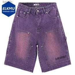 Men's Jeans Streetwear Baggy Denim Shorts Summer Harajuku Hip Hop Loose Jeans Shorts Men Fashion Casual Black Y2K ShortsL231208