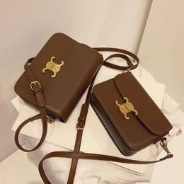 Legal Copy Deisgner Celins's Bags online shop Advanced box tofu bag for women 2023 New celebrity The same triumphal arch one shoulder cross body small square