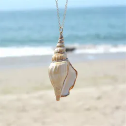 Chains 2023 Fashion 2 Style Gold/Silver Colour Conch Seashell Pendant & Necklace Long Chain Necklaces Jewellery For Women Men Gift