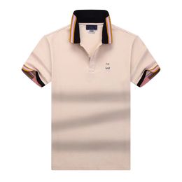 Camisa polo masculina de luxo Coelhos padrão camisas ajuste clássico negócio talão algodão minimalista super versátil estilo top roupas de grife camisas masculinas top Ásia tamanho M XXXL