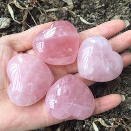 Arts And Crafts Natural Rose Quartz Heart Shaped Pink Crystal Carved Palm Love Healing Gemstone Lover Gife Stone Gems Drop Delivery Ho Otenj