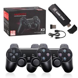 GD10 Retro TV Game Console Controladores sem fio duplos 2.4G Gaming Stick Retro Game Player com 40 emuladores 128G 40000+ jogos 64GB 30000+ jogos para PSP/PS1/N64/DC