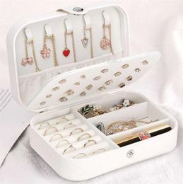 Jewellery earrings ring necklaces storage PU leather box Portable Organiser for Travel case 2103151710248