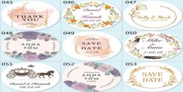 100ps Custom Sticker Customised Wedding Stickers Invitations Seals Candy Favours Gift Boxes Labels On White Adhesive 210610246J3498107