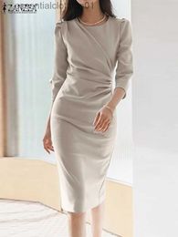 Urban Sexy Dresses ZANZEA Elegant Sexy Dresses For Women 2023 Casual Office Lady Bodycon Dress Spring Summer Work Vestido Mid-Calf Length Robe L231208