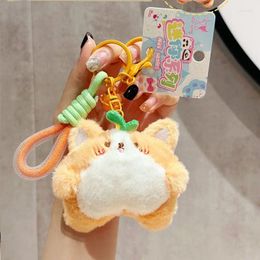 Keychains Funny Animal BuKeychain With Storage Bag Stuffed Cute Car Keyrings For Pendant Creative Plush Dog Dinosaur Doll Keychain