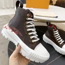 Squad Sneaker Boot Женские кроссовки на платформе из хлопка и парусины из телячьей кожи Повседневная обувь Дизайнерские модные женские высокие кроссовки Размер обуви 35-41