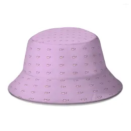 Berets Pink Bean Hug Me Sticker MapleStory Maple Storey Game Bucket Hat Women Men Teenager Foldable Bob Fisherman Hats Panama Cap