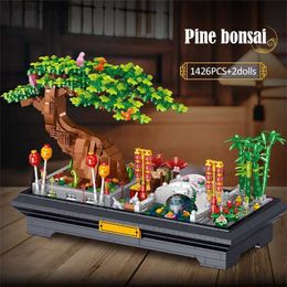 Blocks 1426Pcs Mini MOC City Bonsai Ornaments Building Blocks Friends Home Decoration Potted Plant Figures Bricks Toy for Children Gift R231208