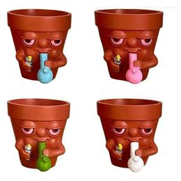 Grow Lights Smoking Pot Growers Artificial Resin Mini Plant Pots Indoor Unique Plants Desks Family