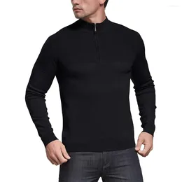 Men's Sweaters Pullover Sweater Daily Holiday Brand Casual Keep Warm Knit Top Long Sleeve Male Medium Stretch Solid Colour