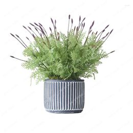 Decorative Flowers Lavender Plant Bonsai Home Indoor Potted Fake Trees Ornaments