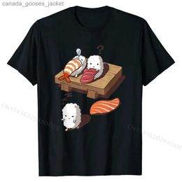 Men's T-Shirts Funny Japanese Nigiri Sushi Sleepwalking T-Shirt Funny Tshirts Custom Tops Shirts Cotton Crazy L231208