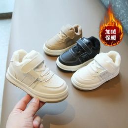 Sneakers Children's Cotton Shoes 2023 Winter Boys Warm with Plush Thickened Baby Girls Toddler Casual Board 231207