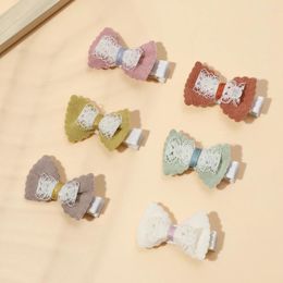 Hair Accessories Baby For Born Toddler Kids Girl Boy Hairclip Cotton Solid Colour Bowknot Clip Exquisite Handmade Clips