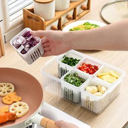 Storage Bottles Simple Chopped Green Onion Refrigerator With Lid Compartment Fresh-keeping Box Ginger Garlic Fruit And Vegetable Food