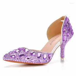 Sandals Woman Pumps High Heels Rhinestone Slip On PU 7.5CM Thin Wedding Bride Japanese Style Women Shoes Silver White