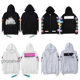 1 Dupes Reps Hoodrich Pull Long Sleeve Polo Hoodie Women Full Zip Y2k Up Mens Designer Hoddie Offwhite Felpa Off White 2LDZ