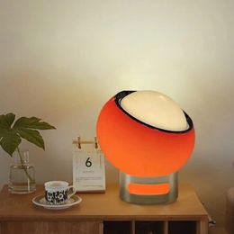 Decorative Objects Figurines Creative Protein Ball Table Lamp Milk Glass Night Light Home Atmosphere Decor Living Room Bedroom Bedside Studio Desk Lamps 231207