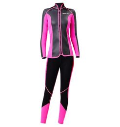 Hisea 25 mm Women twopiece Diving Equipment bodysuit coat trousers Rashguard Tights Neoprene Wetsuit Diving Jacket Long Pants3592099