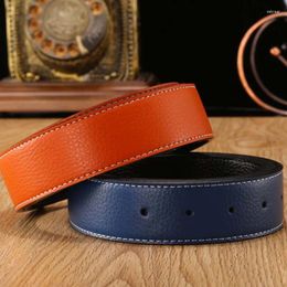 Belts No Buckle 3.8cm Men's Belt Strap Genuine Leather Waist Band Replacement DIY Durable Fashion