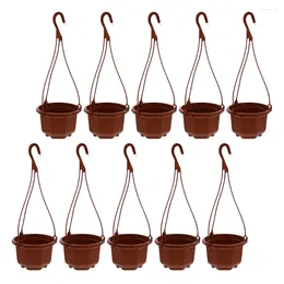 Vases 10 Sets Outdoor Chlorophytum Pot Indoor Hanging Planter Nursery Basket Orchid Plastic Decorative Flowerpot