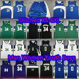 Custom S-6XL New City Basketball 0 Damian Lillard Jersey Giannis 34 Stitched Antetokounmpo Breathable sports home away Black White Beige Jerseys Shirts Shorts pants