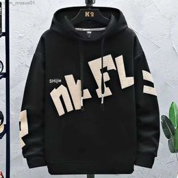 Men's Sweaters Men's Casual Hoodie Autumn Korean Fashion Sweatshirt Harajuku Hip Hop Men's Clothing Exquisite Print Men's Anime Hoodie 2022L231113