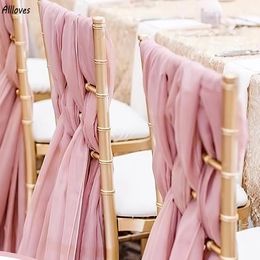 30x300cm Sage Green Whit Chiffon Wedding Chair Sashes Setting Gauze Sheer Vintage Birthday Party Festival Wedding Aisle Decorations Chair Cover CL3036