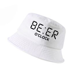 100% cotton funny BEER OCLOCK print men fisherman hats cool summer funny men women bucket hat outdoor panama fishing cap2900