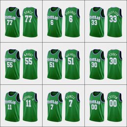 Dallas''Mavericks''Men Kristaps Porzingis Luka Doncic Seth Curry Dwight Powell Maglia verde personalizzata Classic Edition