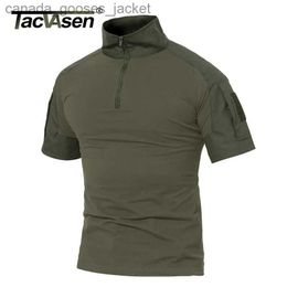 Men's T-Shirts TACVASEN Men Summer T Shirts Airsoft Army Tactical T Shirt Short Sle Military Camouflage Cotton Tee Shirts Paintball Clothing L231208