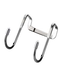 Over Cabinet Door Drawer Double Hooks Hanging Towel RackStainless Steel Multifunction Hanging Over the Door Hooks Use for Kitche4486105