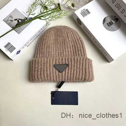 Beanie/Skull Caps Designer hat for women men Supermarket New P Family Autumn and Winter prads Cute Headless Hat Net Red Same Angora parda Rabbit Hair Knitted Hat BCYG