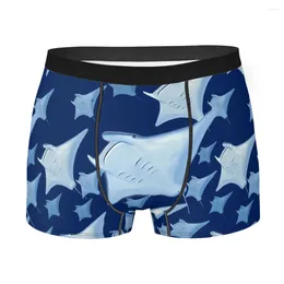 Underpants Manta Ray Pattern Cotton Panties Men's Underwear Print Shorts Boxer Briefs