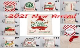 New 2022 Christmas Santa Sacks Canvas Cotton Bags Large Heavy Drawstring Gift Personalised Festival Party Christmas Decoration1863452