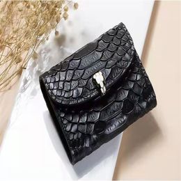 Card Holder Genuine Leather Bag Spot Women's Portable Bag Cowhide Serpentine Buckle Expanding Card Holder BIRTAG Wallet Coin 307Y