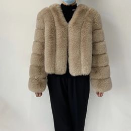 Women s Leather Faux 2023 Style Women Fur Coat Fox Jacket Short Clothing Full Length Sleeve Female 231208